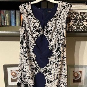 Navy and white midi cute dress